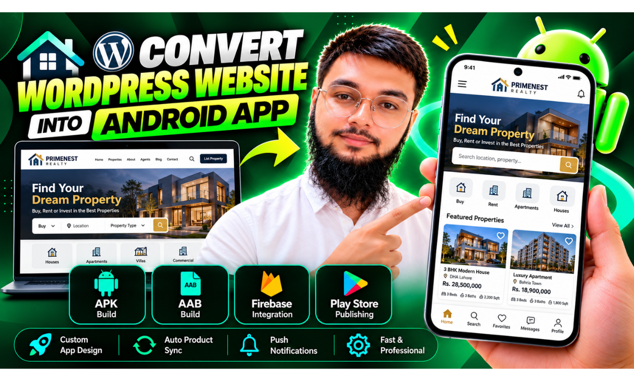 I will convert your WordPress website into a professional Android app